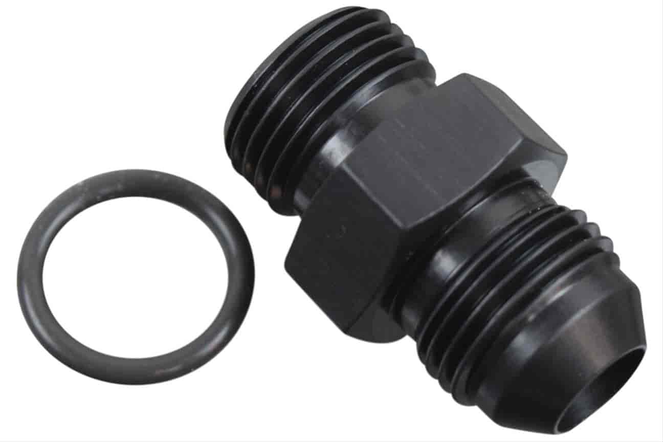 F06AN080R Adapter Fitting -06 AN Flare to -08 AN O-Ring Base [Black]