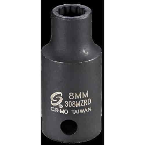 8mm 12-Point Semi-Deep Impact Socket 3/8" Drive