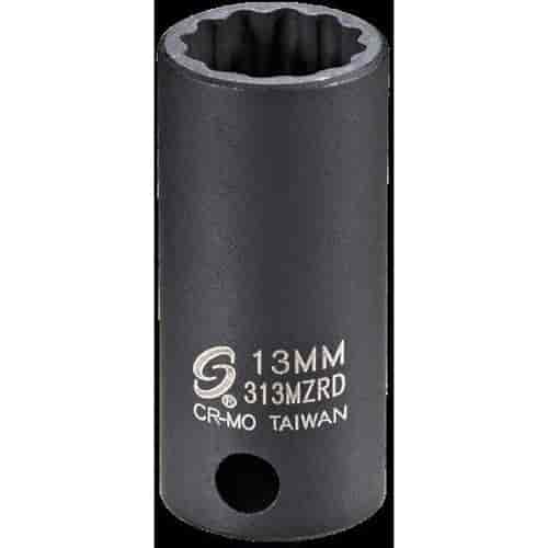13mm 12-Point Semi-Deep Impact Socket 3/8" Drive