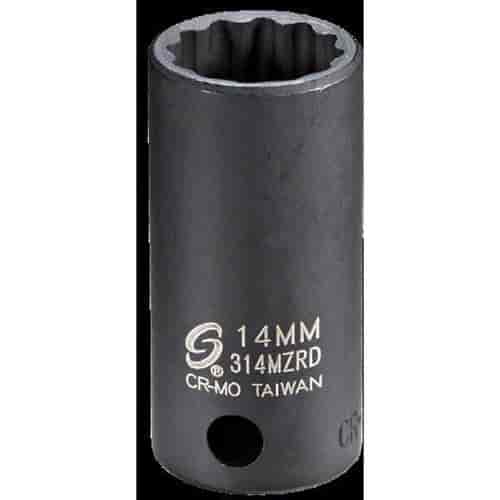14mm 12-Point Semi-Deep Impact Socket 3/8" Drive