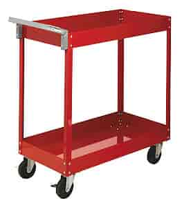 Economy Service Cart Large, easy to maneuver 4" wheels: 2 locking and 2 standard
