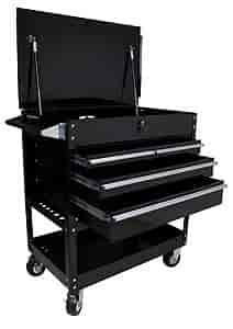 Premium 4 Drawer Service Cart Black