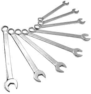 8 Pc. V-Groove Metric Combination Wrench Set Fully polished drop forged alloy steel