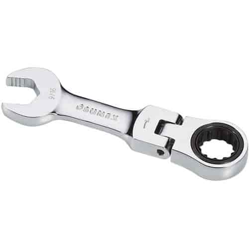 9/16" Stubby Flex Head V-Groove Combination Ratcheting Wrench