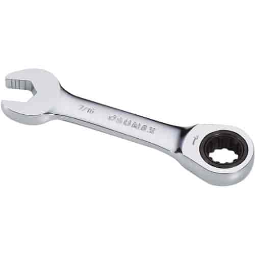 7/16" Stubby V-Groove Combination Ratcheting Wrench