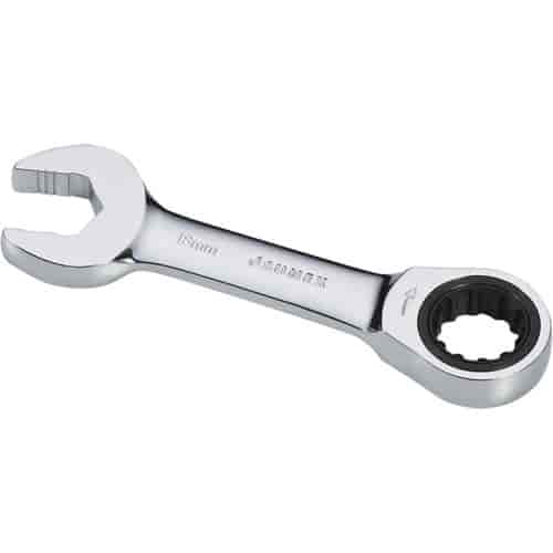 18mm Stubby V-Groove Combination Ratcheting Wrench
