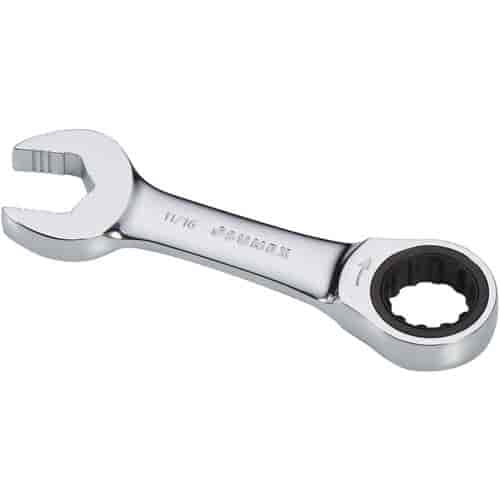 11/16" Stubby V-Groove Combination Ratcheting Wrench