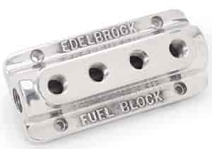 Firewall Mounted Quad Outlet Fuel Block Polished