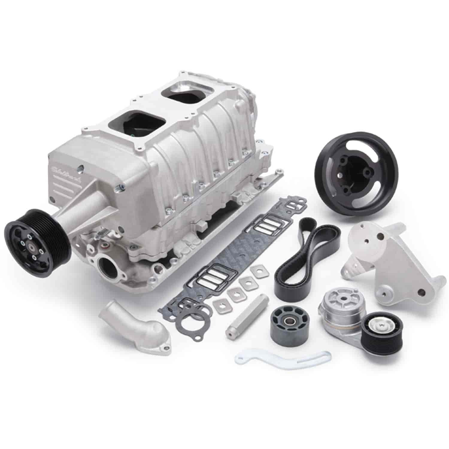 E-Force Enforcer RPM Dual Quad Satin Supercharger Kit for Small Block Chevy with Vortec Heads