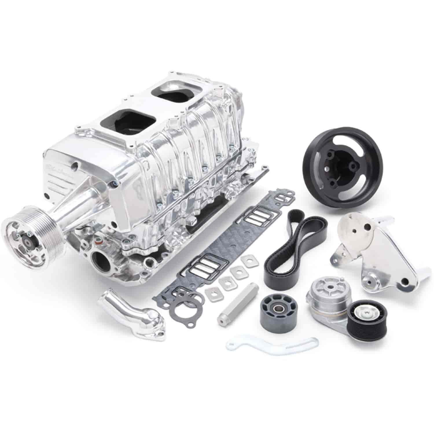 E-Force Enforcer RPM Dual Quad Polished Supercharger Kit for Small Block Chevy with Vortec Heads