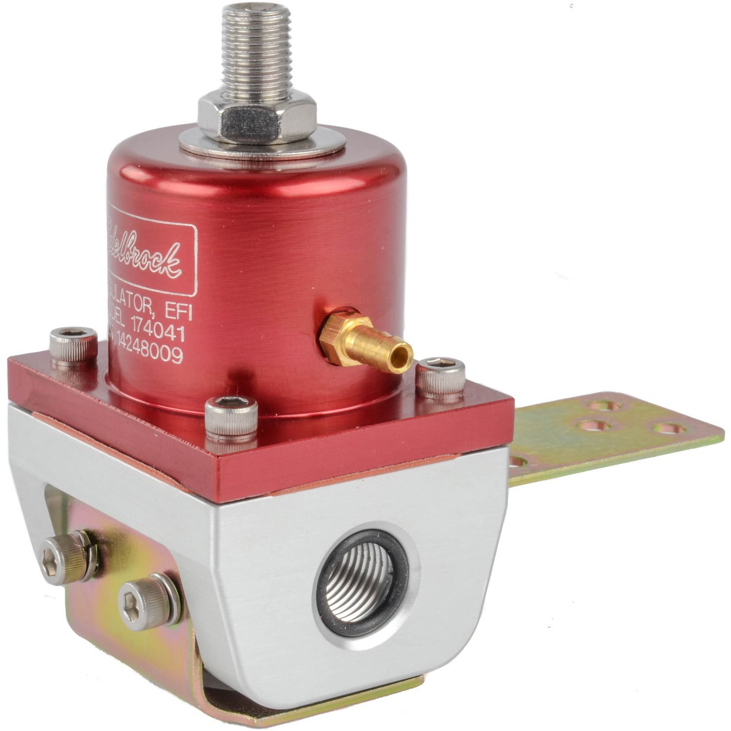EFI Adjustable Fuel Pressure Regulator 180 GPH with -6AN Inlet/Outlet/Bypass in Red Finish