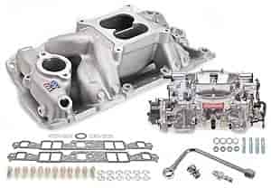 Single-Quad RPM Air-Gap Manifold and Carburetor Kit for Small Block Chevy 1955-1986