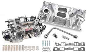 Single-Quad Performer Manifold and Carburetor Kit for Small Block Chevy with Vortec or E-Tec Cylinder Heads