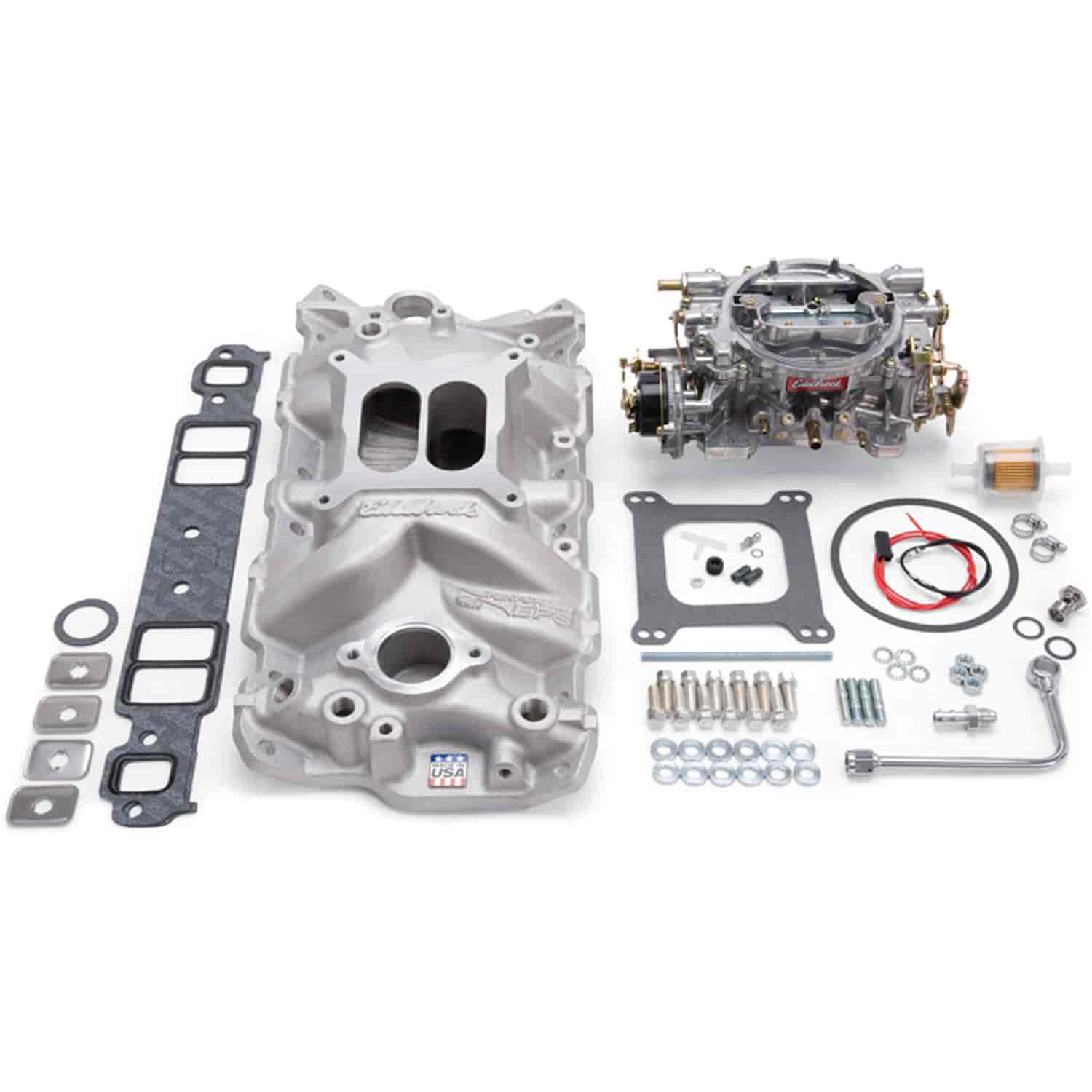 Single-Quad Performer Manifold and Carburetor Kit for Small Block Chevy 1955-1986