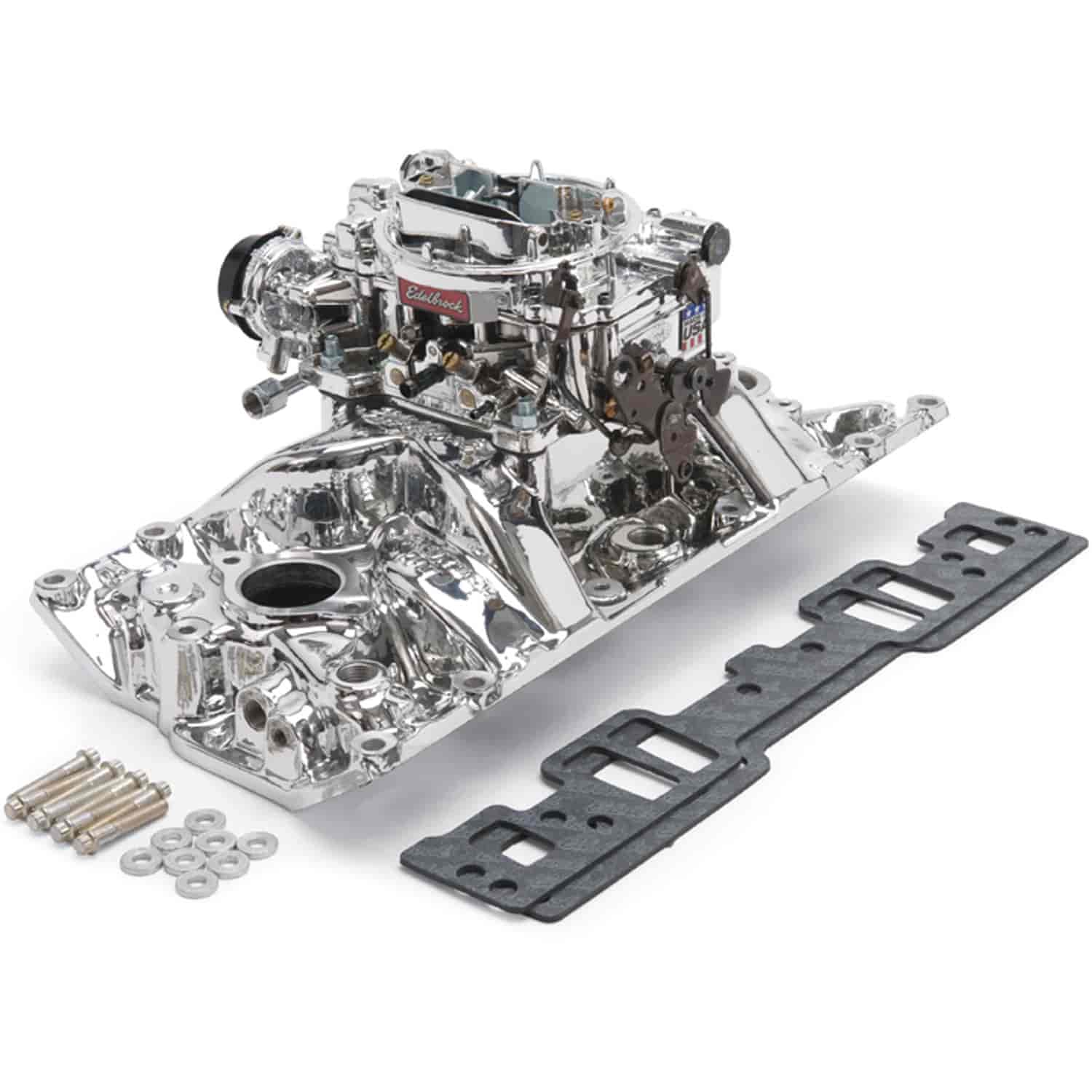 Single-Quad RPM Manifold and Carburetor Kit for Small Block Chevy Vortec/E-Tec with Endurashine Finish