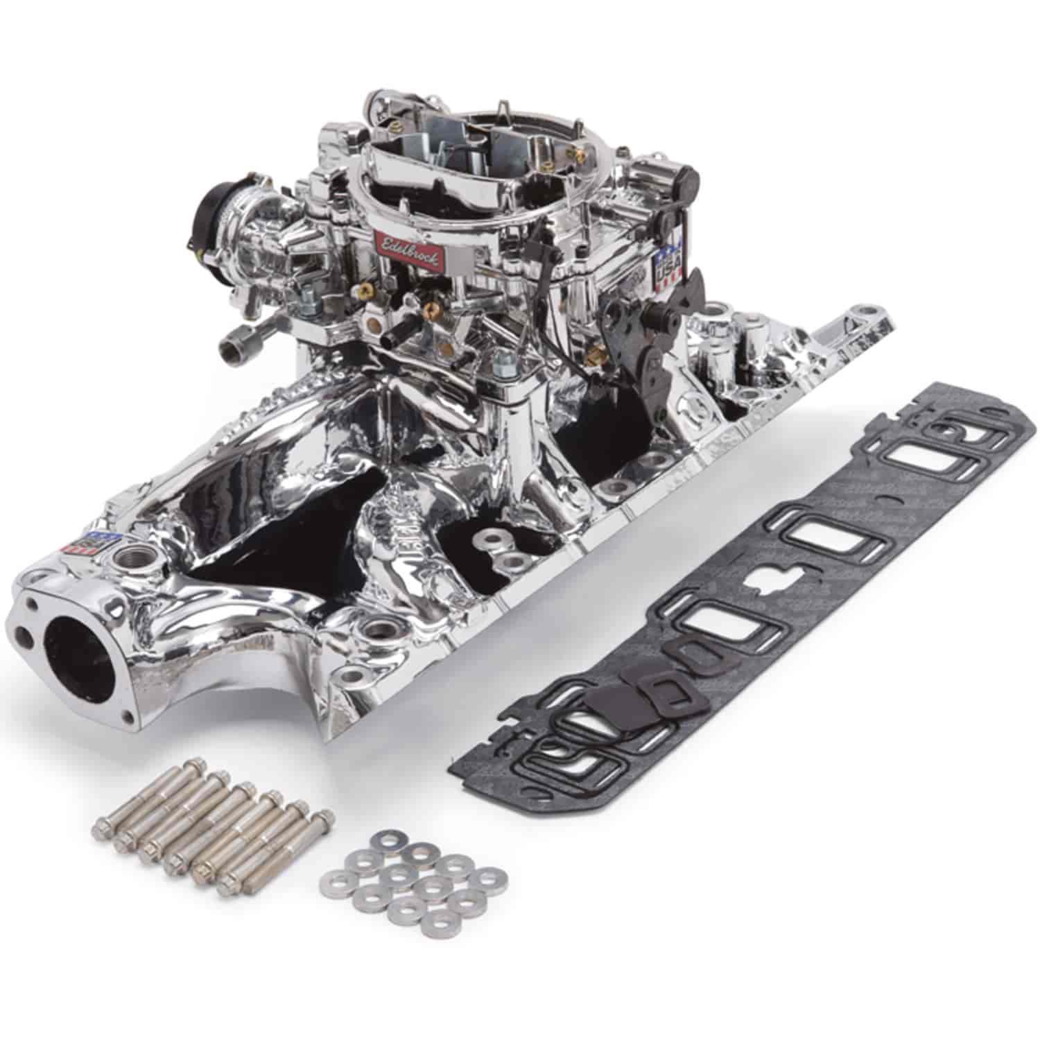 Single-Quad RPM Air-Gap Manifold and Carburetor Kit for Small Block Ford 260-302 with Endurashine Finish
