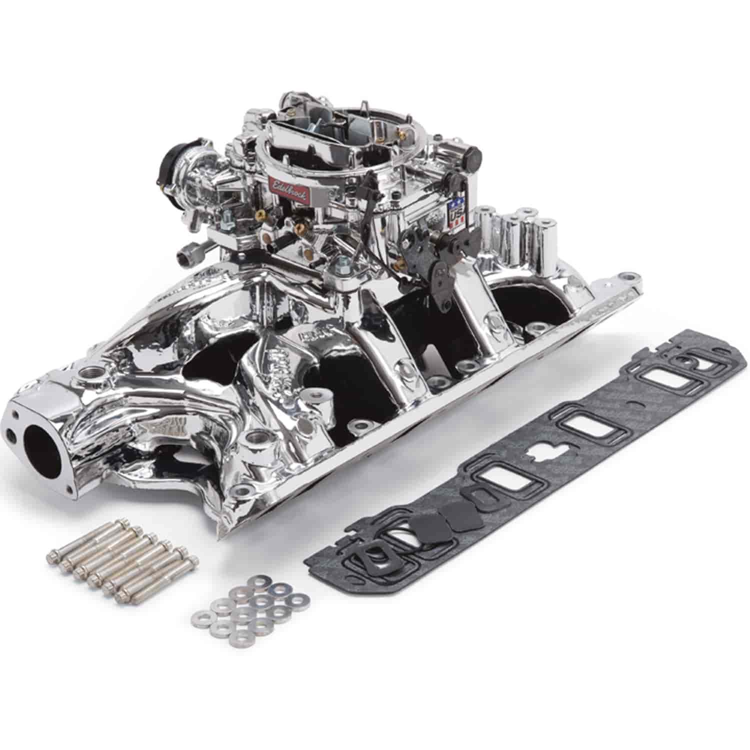 Single-Quad RPM Air-Gap Manifold and Carburetor Kit for Small Block Ford 351W with Endurashine Finish