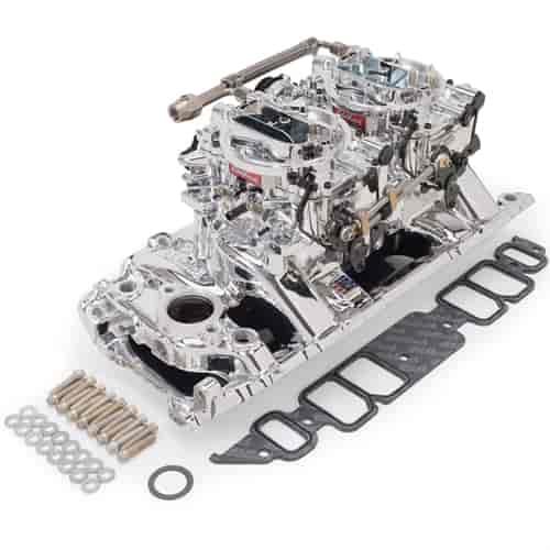 RPM Dual-Quad Manifold and Carburetor Kit for Big Block Chevy Rectangle Port with Endurashine Finish