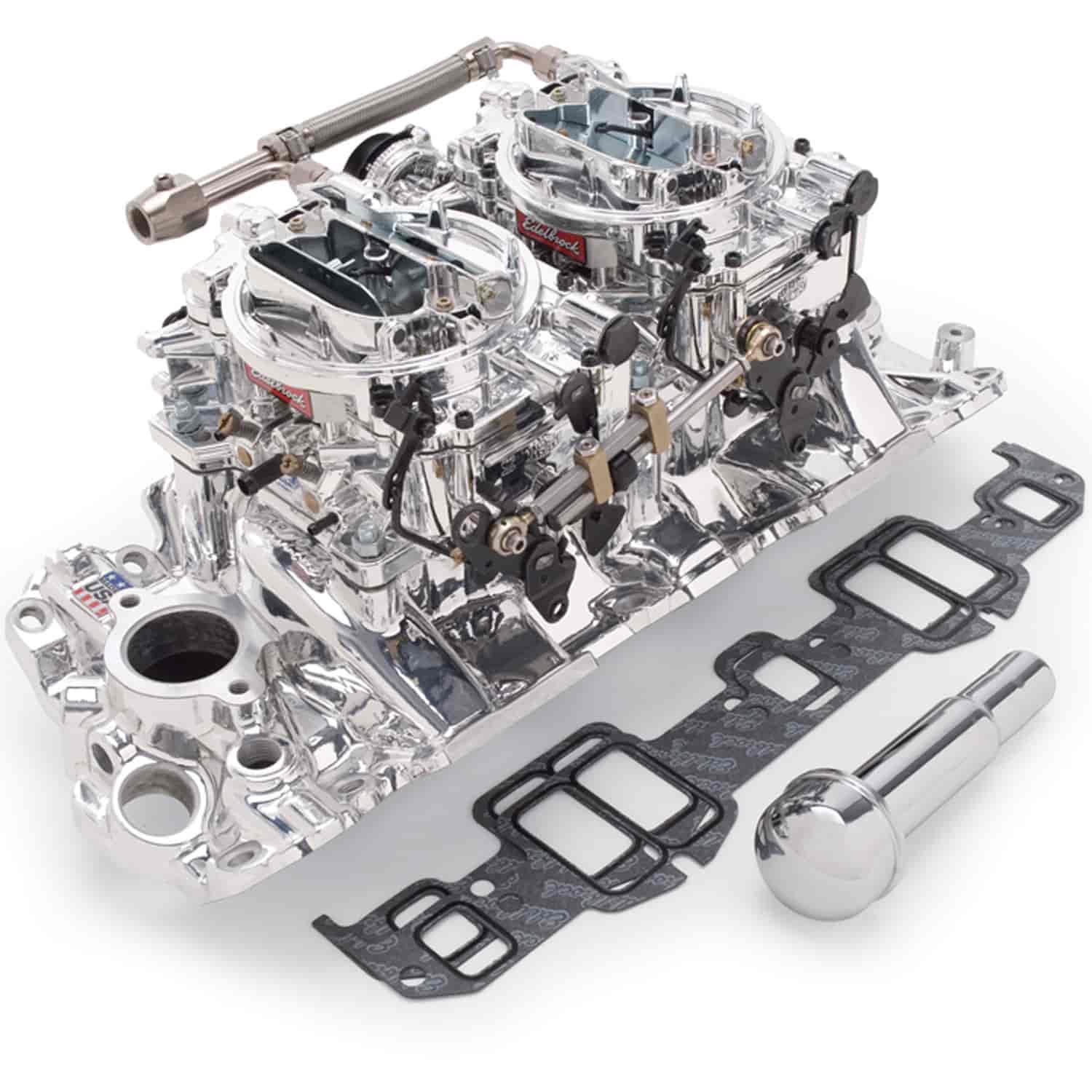 RPM Dual-Quad Manifold and Carburetor Kit for Chevy W-Series 348/409 Small Port with Endurashine Finish