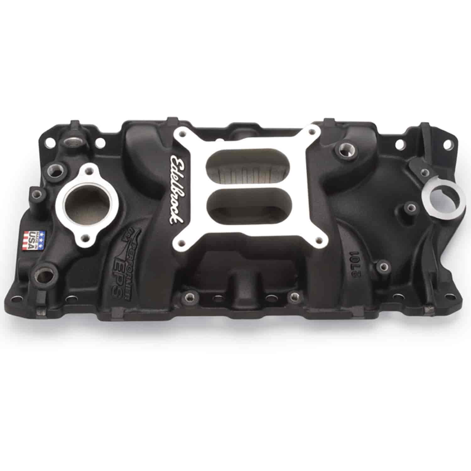 Performer EPS Black Intake Manifold for Small Block Chevy