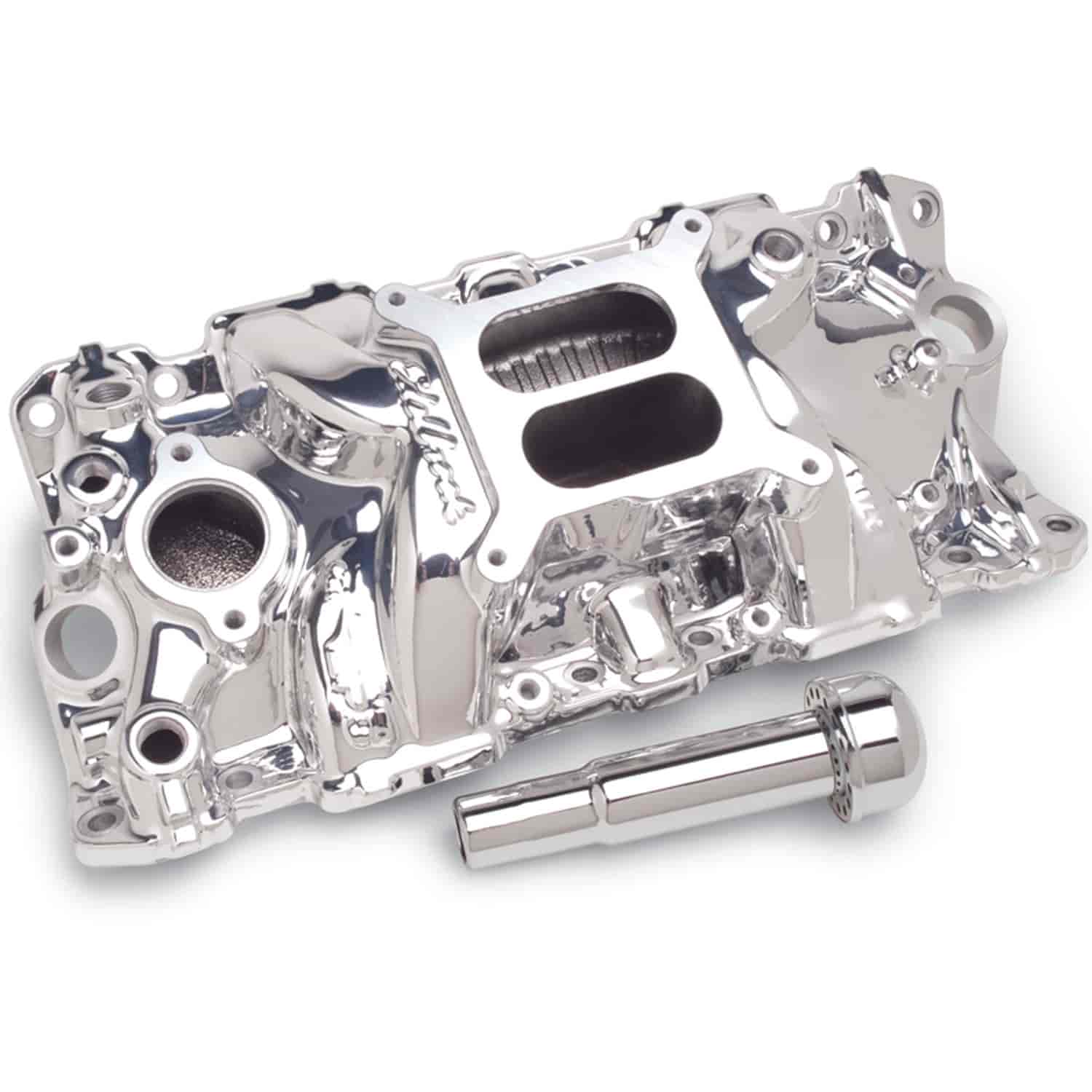 Performer EPS Endurashine Intake Manifold for Small Block Chevy with Oil Fill Tube