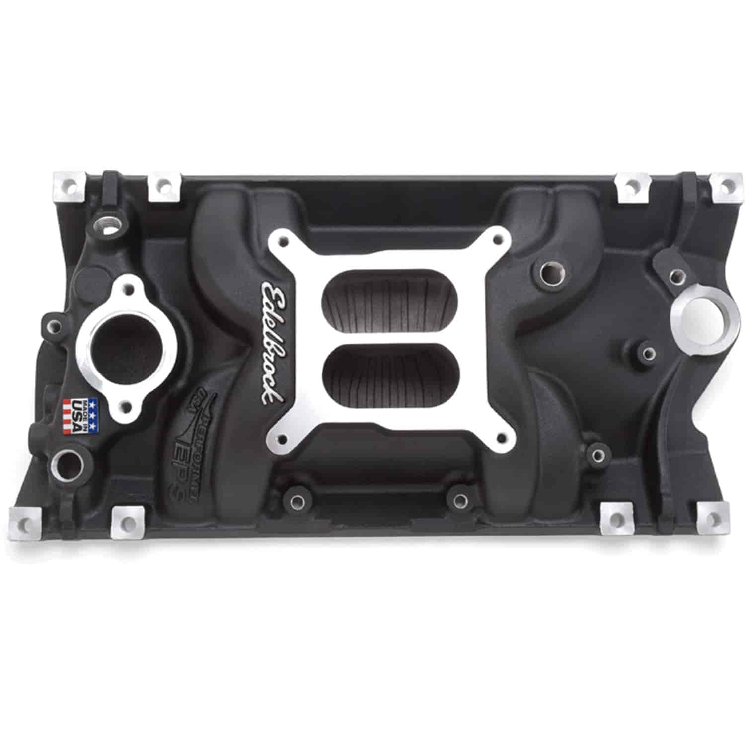 Performer EPS Vortec Black Intake Manifold Black for Small Block Chevy