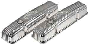 Classic Finned Valve Covers for 1959-1986 Small Block Chevy 262-400 with Polished Finish