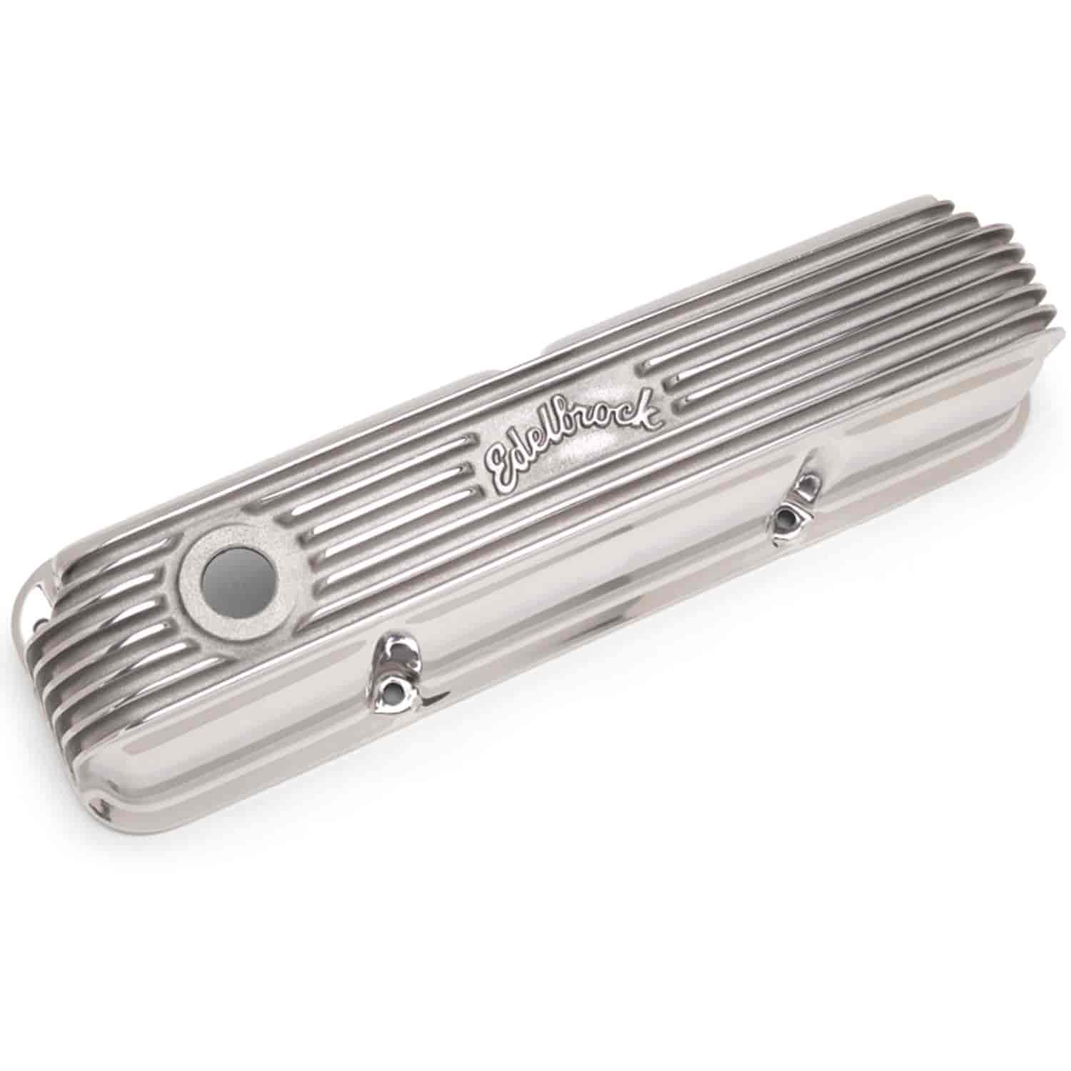 Classic Finned Valve Covers for 1958-1976 Ford FE with Polished Finish