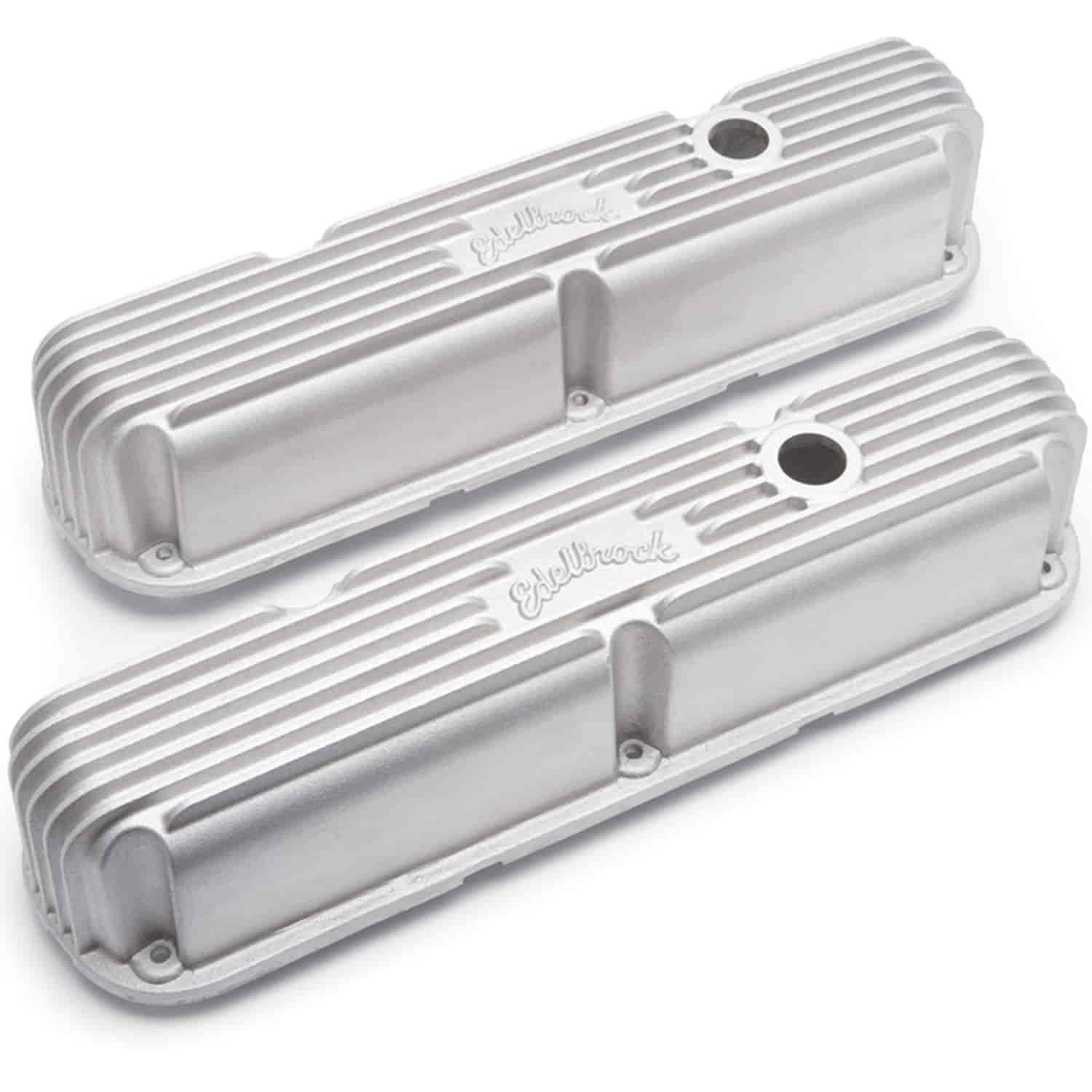 Classic Finned Valve Covers for Small Block Chrysler 318-360 LA Series with Satin Finish