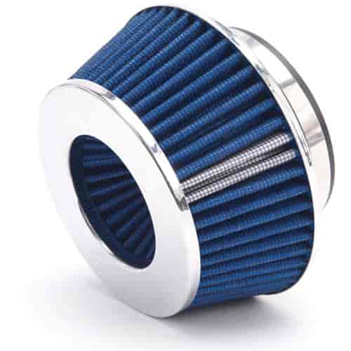 Universal Blue Compact Conical Air Filter with 3.70" Overall Length for 3",3.5", and 4" Air Intake Systems