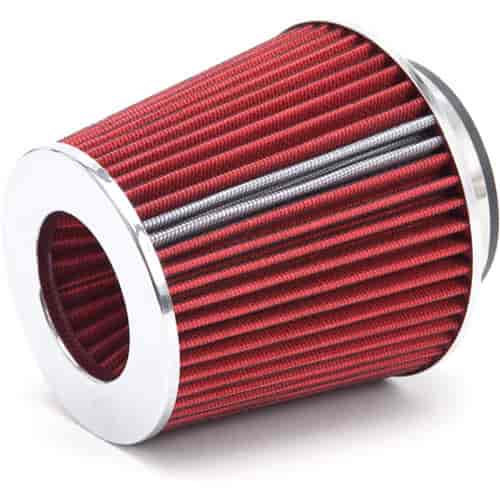 Universal Red Medium Conical Air Filter with 6.70" Overall Length for 3",3.5", and 4" Air Intake Systems