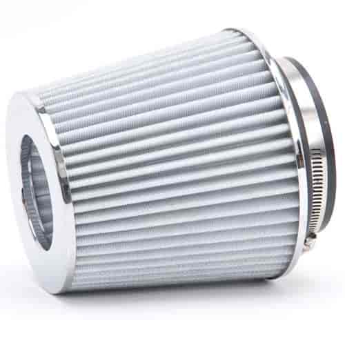Universal White Medium Conical Air Filter with 6.70" Overall Length for 3",3.5", and 4" Air Intake Systems