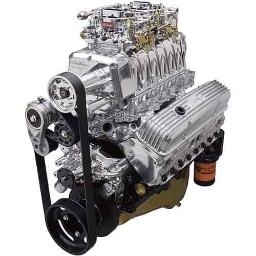 E-Force RPM Supercharged Small Block Chevy 350 Polished Crate Engine Carbureted