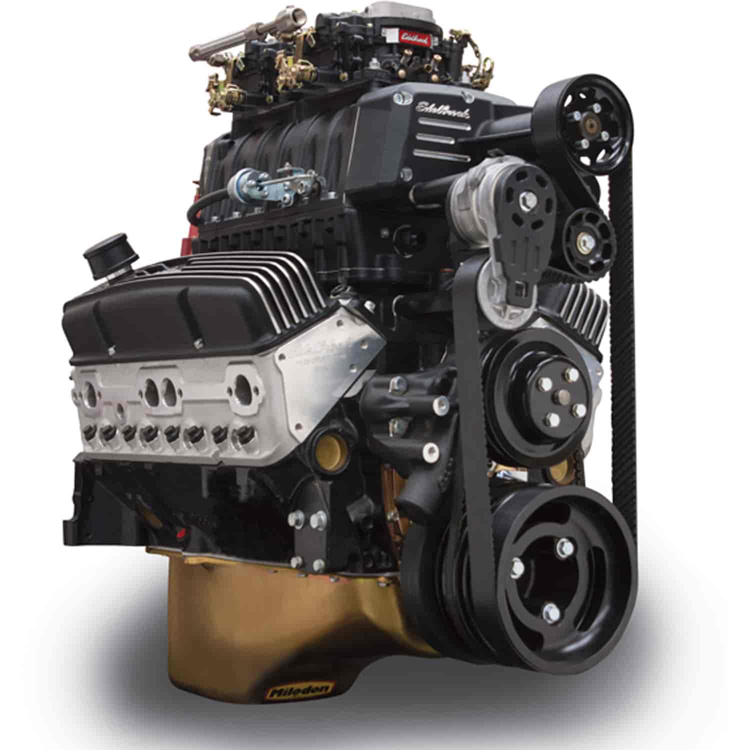 E-Force RPM Supercharged Small Block Chevy 350 Black Crate Engine Carbureted