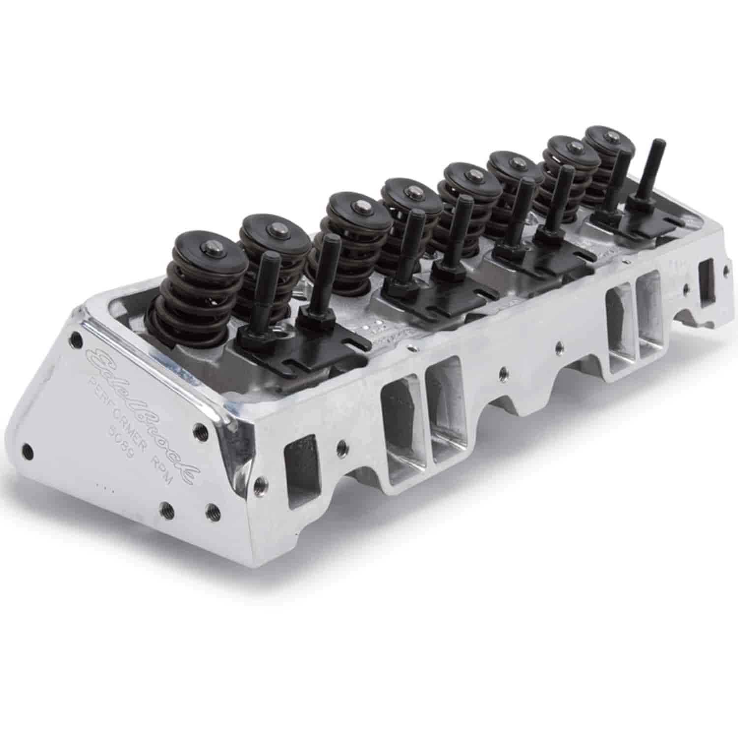 Performer RPM Polished Cylinder Head for Small Block Chevy
