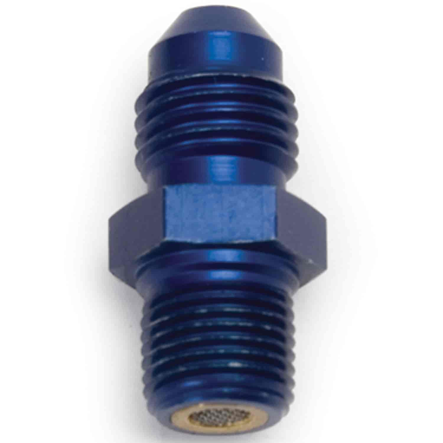 High Pressure Nitrous Filter Fitting Straight 4AN x 1/8" NPT in Blue