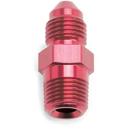 Flare to Pipe Fittings -3AN - 1/8" NPT Straight, Anodized Red
