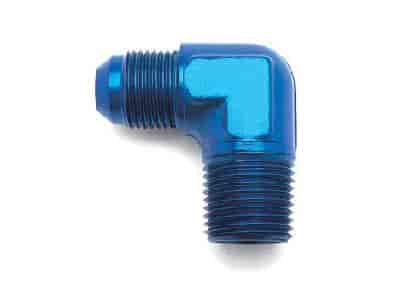 Flare to Pipe Fitting -3AN - 1/8" NPT 90°, Anodized Blue