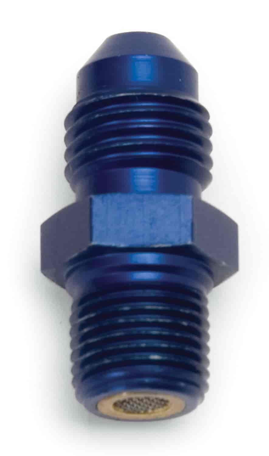 Nitrous Filter Fittings Male Pipe Nipple 1/8" NPT X 1/8" NPT, Anodized Blue