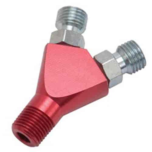 Flare Jet Adapter Y Fitting 1/8" NPT, Anodized Red