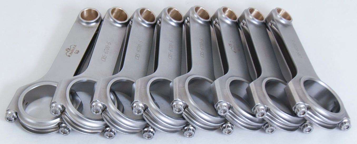 6.700" ESP Connecting Rods Features ARP L19 Rod Bolts