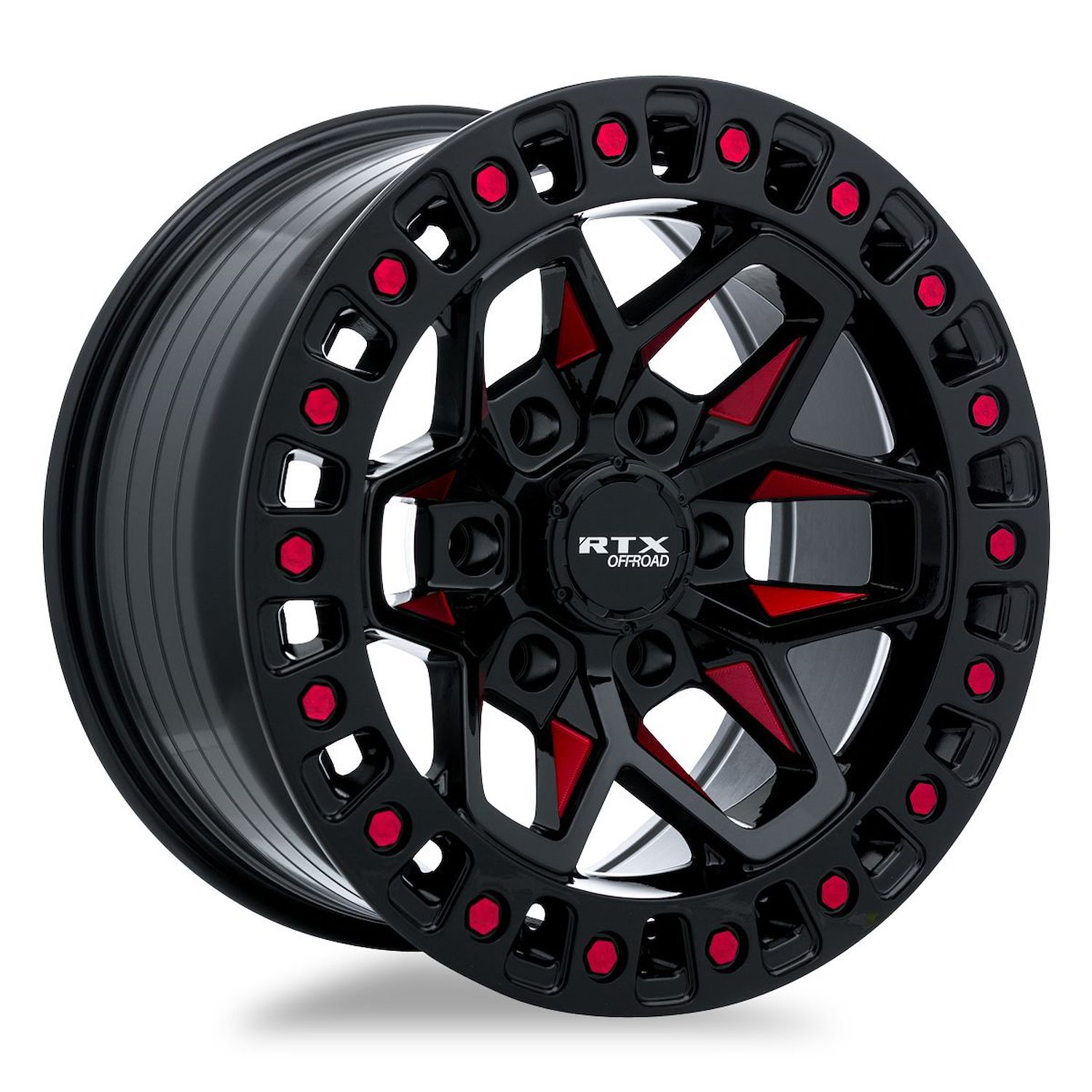 082930 Off-Road Series Zion Wheel [Size: 17" x 9"] Black Milled Red Finish