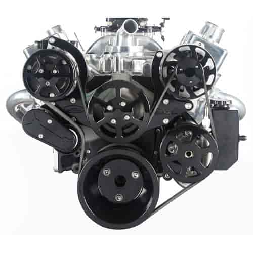 S-Drive Complete Serpentine Pulley Drive System Black Anodized Big Block Chevy