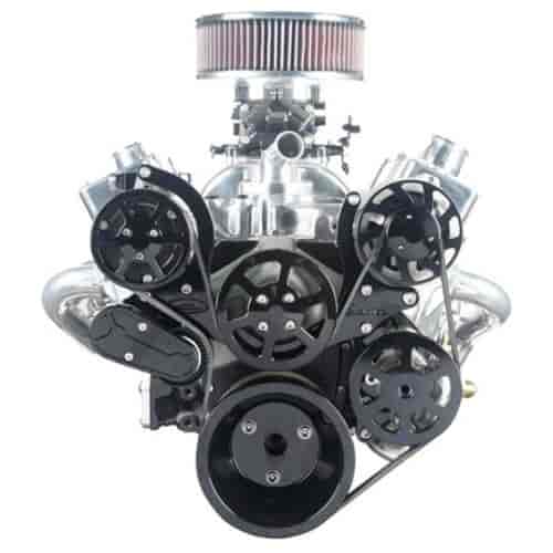 S-Drive Complete Serpentine Pulley Drive System LS Black Anodized