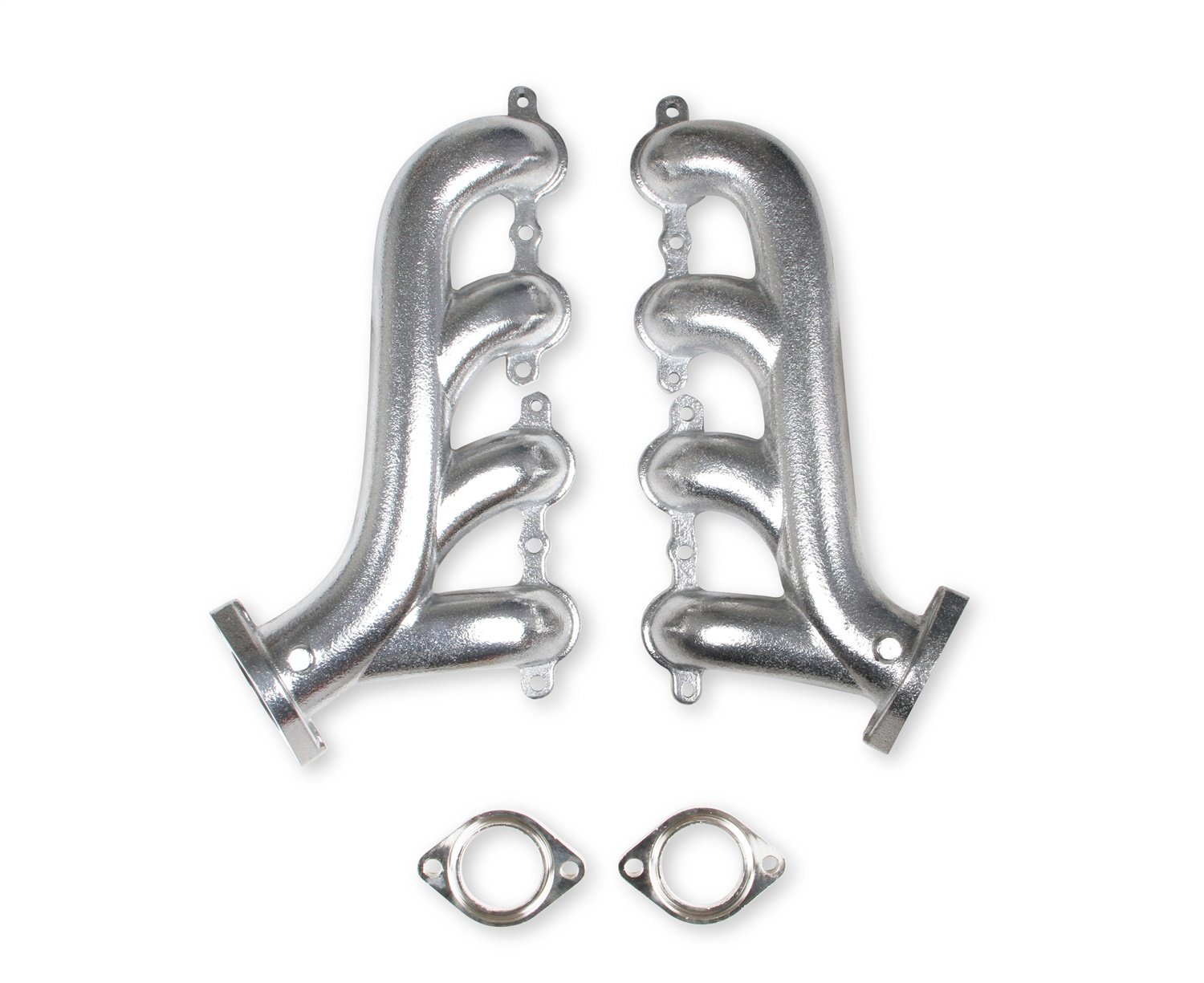 Cast Iron Exhaust Manifolds for GM Gen III, IV LS Engines [Silver Ceramic Finish]