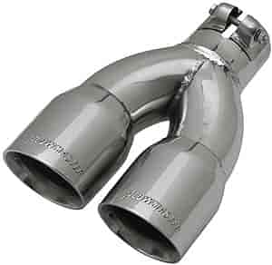 Polished Stainless Steel Dual Exhaust Tip Clamp-On