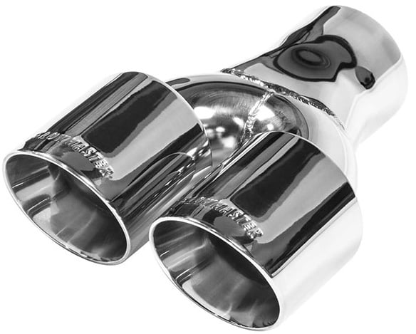 Polished 304S Stainless Steel Dual Exhaust Tip Weld-On 3 in. Inlet/Outlet