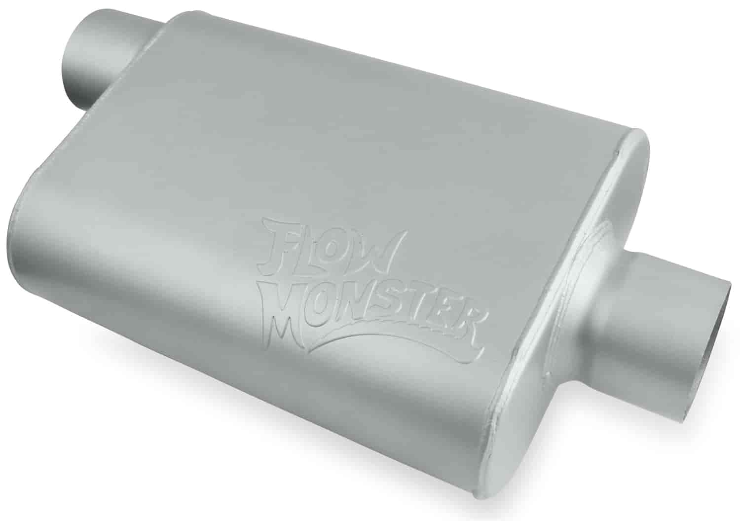 FlowMonster 2-Chamber Muffler - Offset In/Center Out: 3 in.