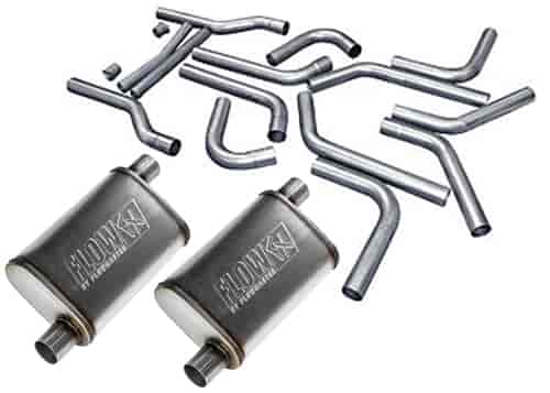 Exhaust System Kit - Universal - 2.250 in. Tubing - Offset In/Offset Out FlowFX Series Mufflers