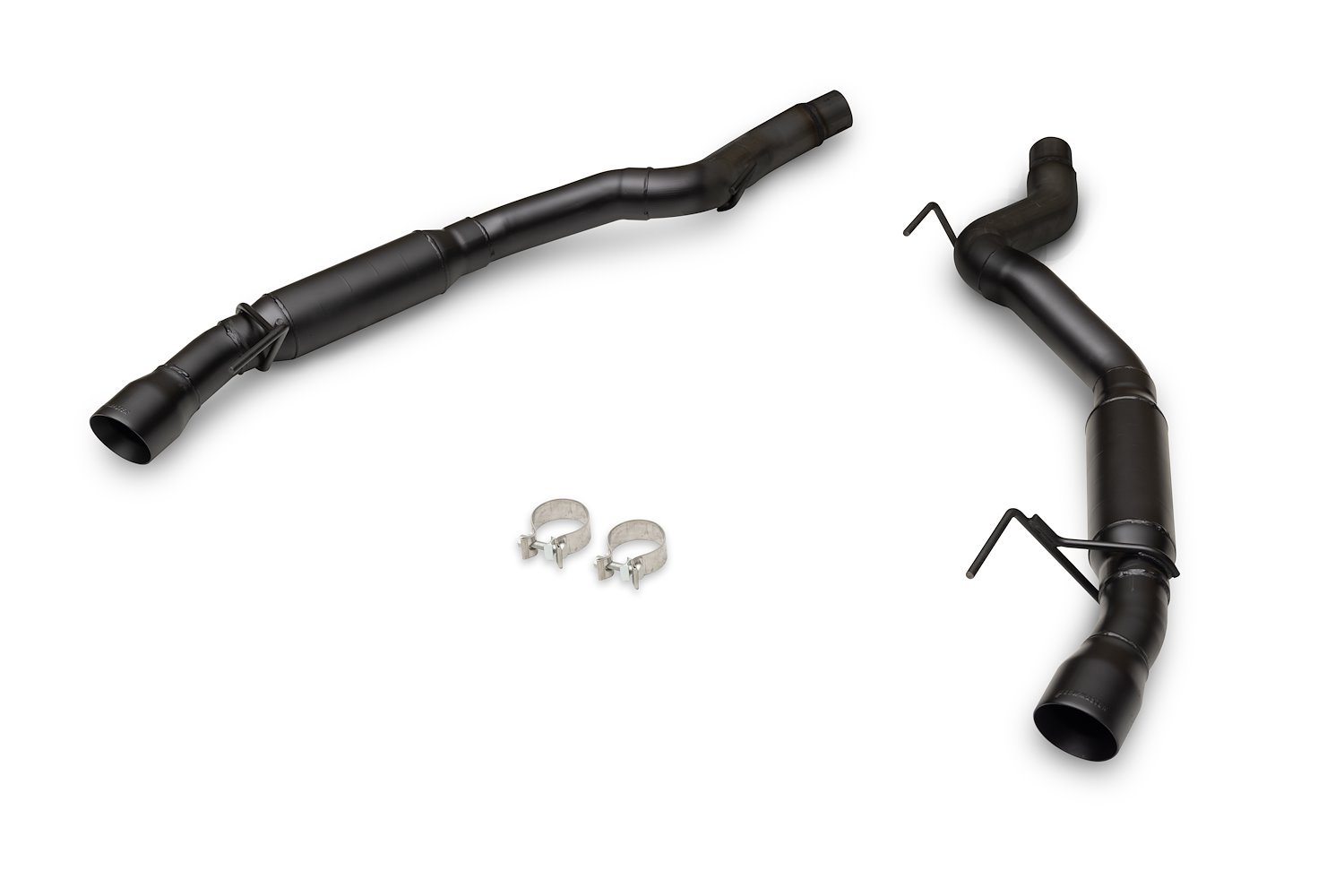 Outlaw Axle-Back Exhaust System for Select Ford Mustang GT 2.3L/5.0L without Valves [Black Tips, Dual Exit]